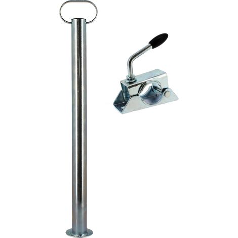 Gt Market – Béquille de maintien en acier galvanisé Ø 48 mm – Charge 150 kg – Collier de fixation inclus – Stabilisation remorque et caravane (1/4)
