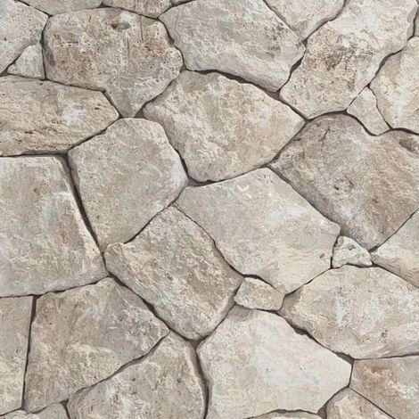 Parement Pierre Naturelle Travertin Beige Mix - Couche 1m² - Ti'ma Stone (1/4)