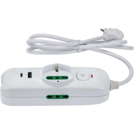 FME 474124 MULTIPRESA 2P BIP+1BIP/SCH+USB-A-C TRIAX