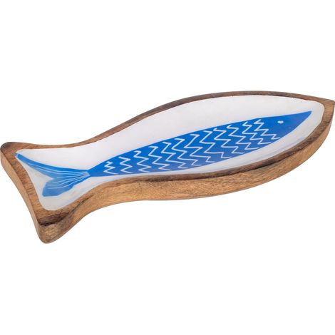 Signes Grimalt Tray Pez Boxen und Tabletts  Blaues Dekorationstablett – 3 x 35 x 14 cm