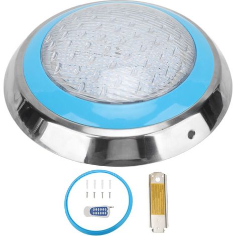 LED Pool Light, 10 Color Settings, Remote Control, IP68 Waterproof, Corrosion Resistant, 45W with Rubber Ring for Bathtub and Swimming Pool (1/5)