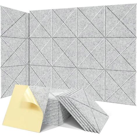 12er-Pack Akustikpaneele, 12 x 12 x 0,4 Zoll große, schalldämmende Schaumstoffpaneele, Grau (1/5)