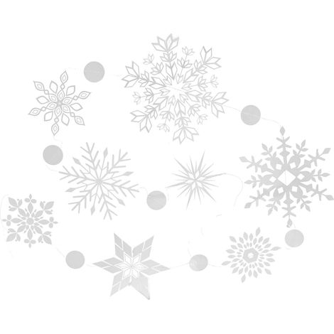 1 Jeu Décoration De Noël Film Flocon De Neige Tirer Fleur Centre Commercial Magasin Vitrine Mise en Page Tirer Drapeau Décoration Suspendue Guirlande Suspendue Flocon De Neige (1/5)