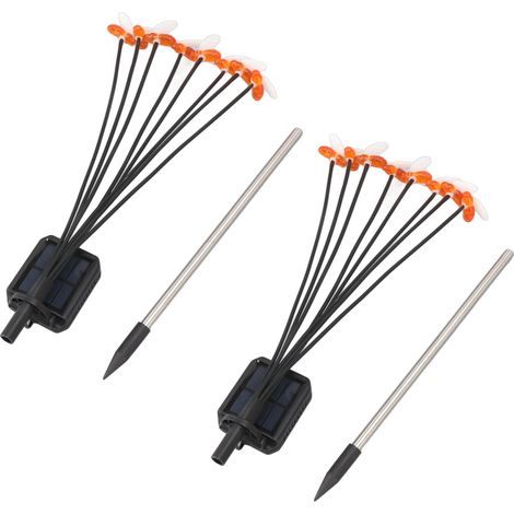 2er-Set Solar-Bienen-Gartenleuchten IP65 wasserdicht 8 LED Dekorative Solar-Gartenleuchten für Terrasse, Hof, Garten, Rasen (1/5)