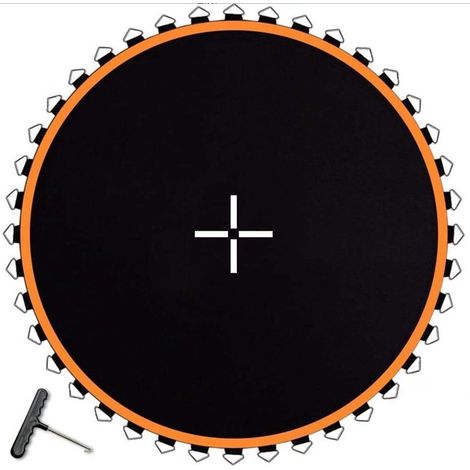 Trampolines, tapis de saut de remplacement pour trampoline, tapis de remplacement imperméable et anti-UV de 2,4 m, tapis de rebond élastique de remplacement pour trampoline à cadre rond (1/5)