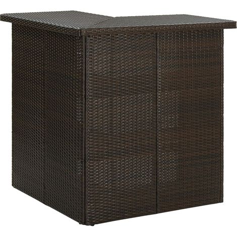 Eck-Bartisch Braun 100x50x105 cm Poly Rattan