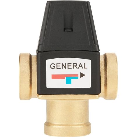 DN20 Valve de Mitigeur Thermostatique en Laiton à 3 voies à Filetage Femelle,Robinet Mitigeur Thermostatique pour Contrôle de la Température de l'Eau de Système de Douche
