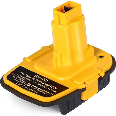 Adaptador de batería DM18D con puerto USB: se convierte en compatible con baterías de iones de litio Dewalt de 20 V o Mil-Waukee de 18 V para funcionar con herramientas eléctricas de 18 V. (1/5)