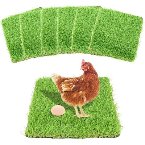 Tapis pour nid de poule – Lot de 6 tapis lavables en gazon artificiel de 30 x 30 cm pour nichoirs (1/5)