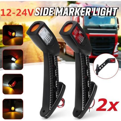 2 Pièces-Feu Arrière De Camion Feu Latéral Tricolore Universel Camion Trois Côtés Taille Lumière Led Conversion De Remorque (1/5)