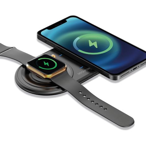 RealPower ChargeAIR Duo Smartphone, Reloj inteligente Negro USB Interior