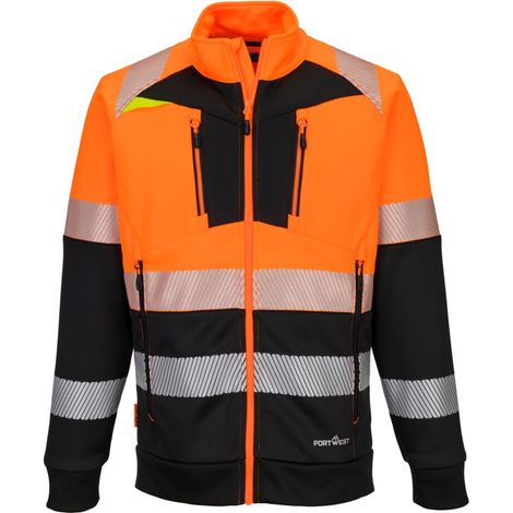 Sweat-shirt Zippé Dx4 Hv Classe 1 - Taille Xxl - Orange/noir - Portwest