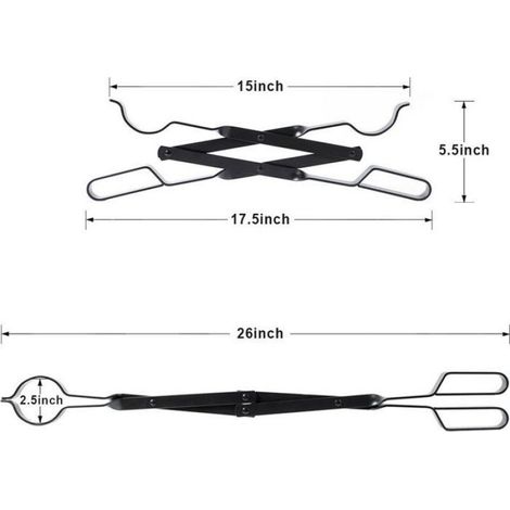 Pinces pour foyer extérieur - Foyers - Outil pour foyer extérieur et intérieur - Poêles à bois - Noir - Acier (1/4)