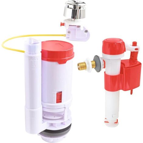 – Mécanisme WC à câble double chasse – Robinet flotteur réversible – Compatible tous réservoirs – Économie d'eau 3/6 litres (1/4)