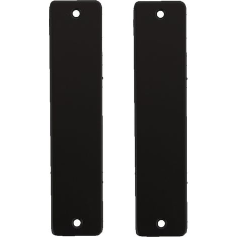 Wovar – Plaque de porte noire courte en aluminium – 180mm x 41mm – Épaisseur 1,5mm – Sans trou de serrure pour portes intérieures
