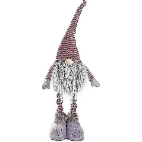 Poupée Tizzy Christmas Gnomes rayée tricotée avec jambes rétractables, figurine elfe suédoise d'hiver nordique, cadeau de Noël (1/5)