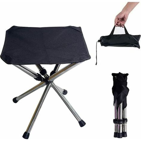 Tabouret Pliant - 30 cm Hauteur - Cadre Acier Haute Résistance - Tissu Oxford 600D - Pour Camping Randonnée Pêche Pique-nique - Charge Max 150 kg - 1 Pièce