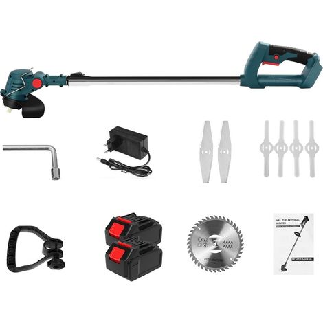 Tondeuse à Gazon électrique 21V 900W Tondeuse à Gazon sans Fil Longueur Coupe réglable Outils de Jardin Domestique (Color : D 2 Batteries, Size : Small) (1/5)