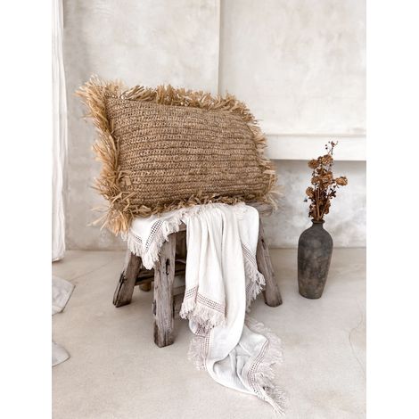 Taie d'oreiller rectangulaire en raphia 40x60 (1/4)