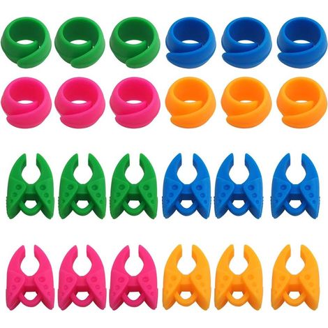 24 pinces et clips de canette contrôlent efficacement le fil de canette et l'empêchent de se disperser - disponibles en rose, vert, bleu et orange.