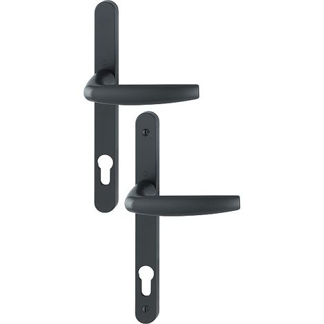 Atlanta 1530/300LMSGL Juego de puertas de chapa estrecha HOPPE Negro mate Key i Entr.92 - espesor 58-67 - 3303795