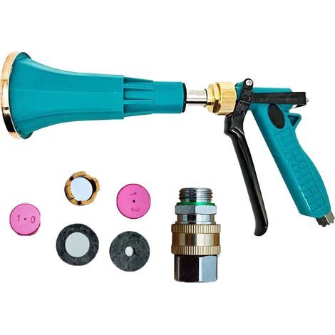 Pulvérisateur haute pression pour jardin – Pistolet spray court pour nettoyeur, arrosage et nettoyage extérieur, Avec buses 1,0 + 1,2 + 1,5 + raccord rapide (1/5)