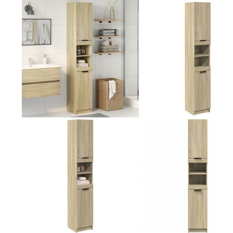 vidaXL Badschrank Sonoma-Eiche 32x34x188,5 cm Holzwerkstoff
