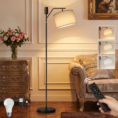 Lampadaire LED Sur Pied Salon, Lampe Sur Pied Arc Abat, Dimmable  Lampadaire Salon Vintage avec Télécommande (1/5)