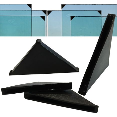 Protezioni angolari in vetro per l'angolo della finestra, spessore 4 mm, colore nero, confezione da 4 pezzi. (1/5)