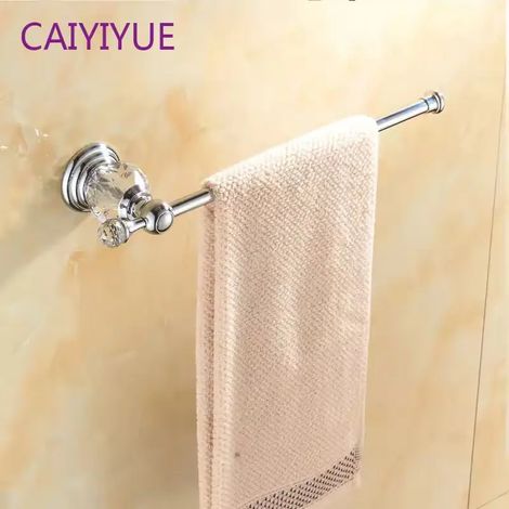 Porte-serviettes argenté, porte-papier toilette en cristal, porte-rouleau de papier toilette doré, accessoires de salle de bain modernes, support mural en alliage de zinc (1/5)