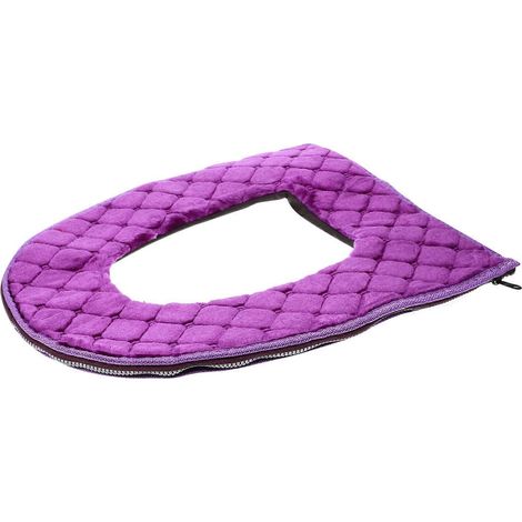 Coussin de siège de toilette en flanelle épaisse et chaude, doux, lavable et réutilisable, taille universelle pour l'hiver (1/5)