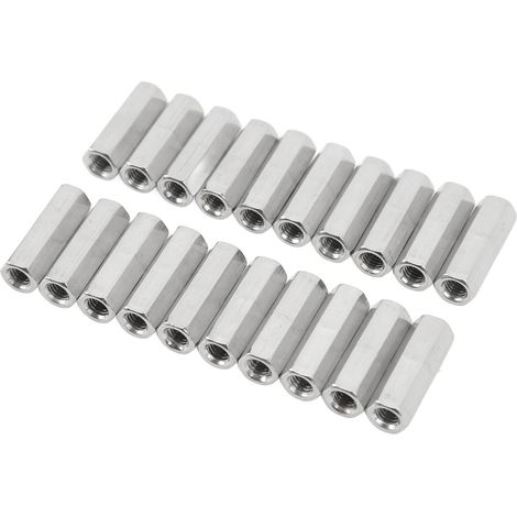 20 écrous de raccordement hexagonaux M5x0,8 L25mm, connecteurs de tige filetée en acier inoxydable résistant à la rouille et à la corrosion