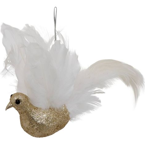 Sdn piuma d'uccello paglia oro 25cm - Feeric lights & christmas (1/4)