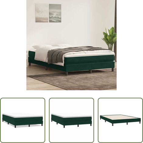 Sommeil réparateur - Sommier à lattes de lit sans matelas vert foncé 160x220cm (1/5)