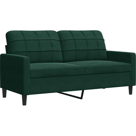 Canapé  Sofa à 2 places Vert foncé 140 cm Velours