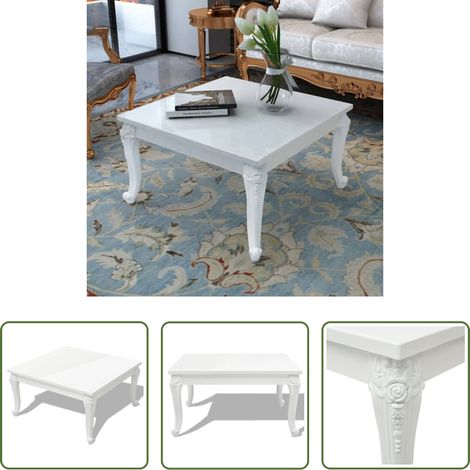 Table d'appoint - Table basse 80x80x42 cm Blanc brillant (1/5)