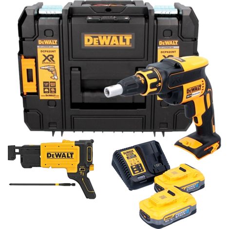 DeWalt DCF 620 H2T Akku Trockenbauschrauber 18 V 30 Nm Brushless + 2x Powerstack Akku 5,0 Ah + Ladegerät + TSTAK (1/5)