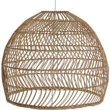 Plafonnier Rotin 60X60X50 Naturel Marron Clair (1/4)