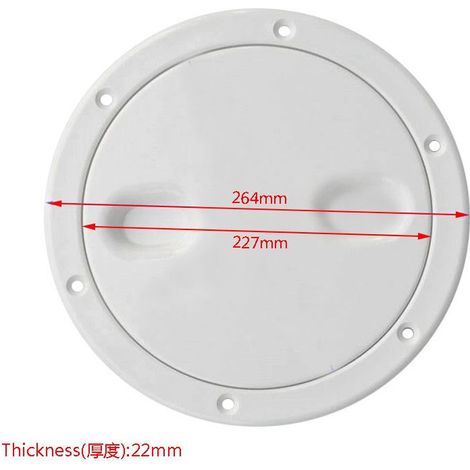 23 cm white nylon deck plate, 15 cm round boat deck cover, non-slip hatch cover, manhole cover, 23 cm inspection opening for yachts