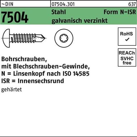 Vis autoforeuse DIN 7504 ISR N 3,5x9,5-T15 acier galv.zingué 1000p.