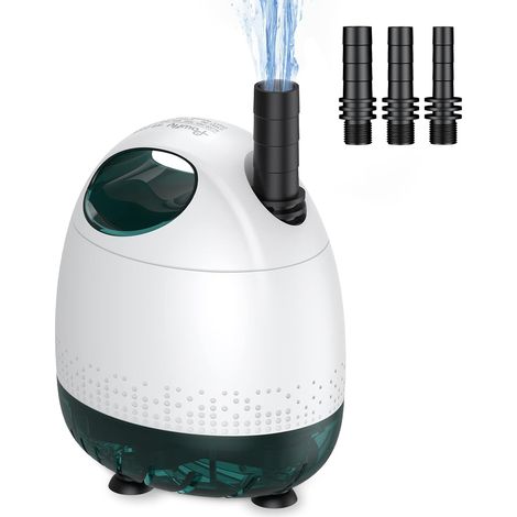 1325 L/H 20W Petite Pompe à Eau Submersible Portable avec une Hauteur de Refoulement de 1,62 Mètre, Pompe pour Aquarium Ultra Silencieuse avec 3 Buses et un Cordon d’Alimentation de 1,74 Mètre (1/5)