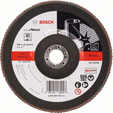Bosch Accessories 2608606739 X571 Fächerschleifscheibe Durchmesser 180 mm Bohrungs-Ø 22.33 mm Körnun (1/5)