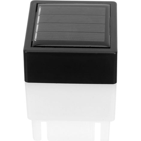 Quadratische weiße Solar-Außenleuchte für Kunststoffpfosten mit intelligenten Sensoren und Solarladung, IP44 wasserdicht, für Garten und Außengestaltung (1/5)
