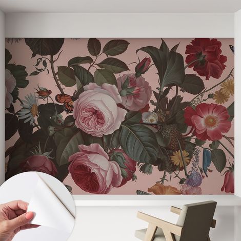 Fotomurale adesivo - murale da parete - Carta da parati autoadesiva - design parete moderno - Eleganza floreale 152x104 cm (1/5)