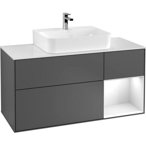 V&B Waschtischunterschrank Wandbeleuchtung Finion 120cm, Pl w m, Rg r g w Lac, Anthrac. m (1/2)