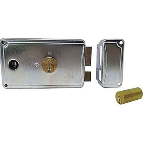 SERRATURA LEGNO APPLICARE P38 FACCHINETTI - ZINCATA C.FISSO M3+SCR+Q8 SX E.MM 60 - 1 pezzo