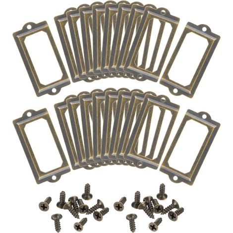 60pcs Porte Étiquettes en Métal 70x33mm avec 2 Trous, Bronze (1/5)