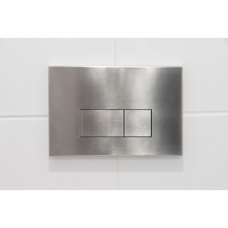 QeramiQ Push Plaque de commande DualFlush pour bâti-support Geberit UP320 Métal rectangulaire Steel (1/2)