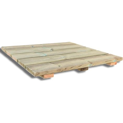 Pedana doccia antiscivolo 78x78 cm, in legno impregnato di pino (1/4)