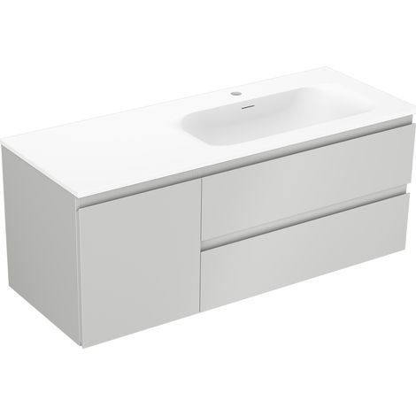 Mexen Orio armoire de salle de bain 120 cm avec lavabo Vela à droite, 2S, 1D, gris mat/blanc mat - 91A13-12047-3-BBFFF62-W23P01 (1/5)